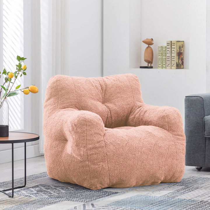 Medium Bean Bag Chair Viv + Rae™ Body Fabric: Light Pink Faux Fur