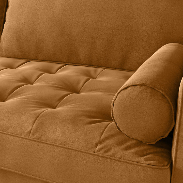 Sellner 70" Velvet Square Arm Tufted Seat Sofa George Oliver Fabric: Ginger Velvet