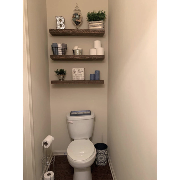 Eneas Pine Solid Wood Floating Shelf Millwood Pines Size: 2" H x 24" W x 6" D Finish: Brown