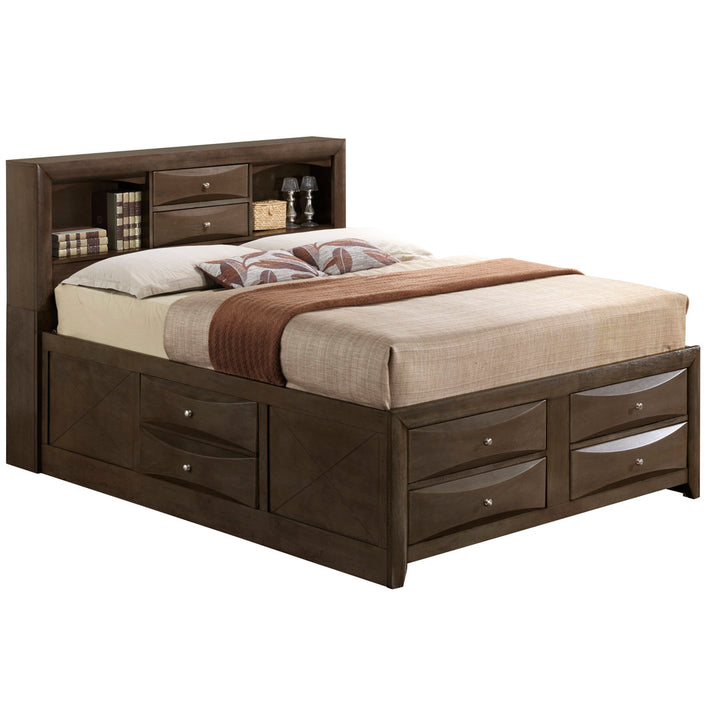Marilla Storage Platform Bed Glory Furniture Color: Cappuccino Size: King