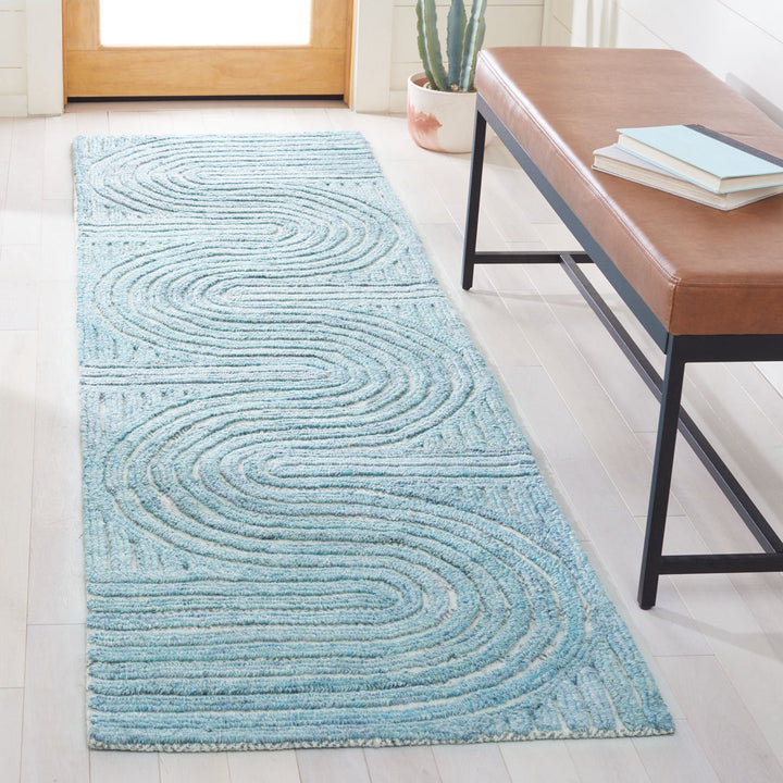 Stalvey Hand Tufted Performance Abstract Rug George Oliver Rug Size: Runner 2'3" x 8'