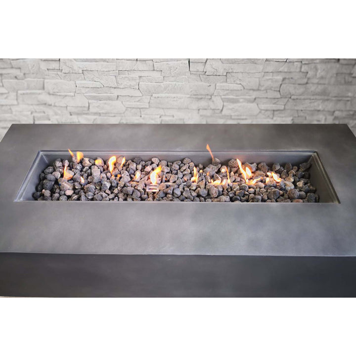Hasibe Concrete Outdoor Fire Pit Table Latitude Run® Size: 15" H x 56" W x 24" D Finish: Charcoal