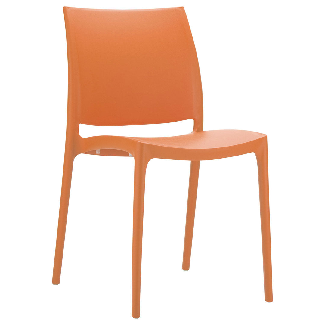 Burt Stacking Patio Dining Side Chair (Set of 2) AllModern Color: Orange