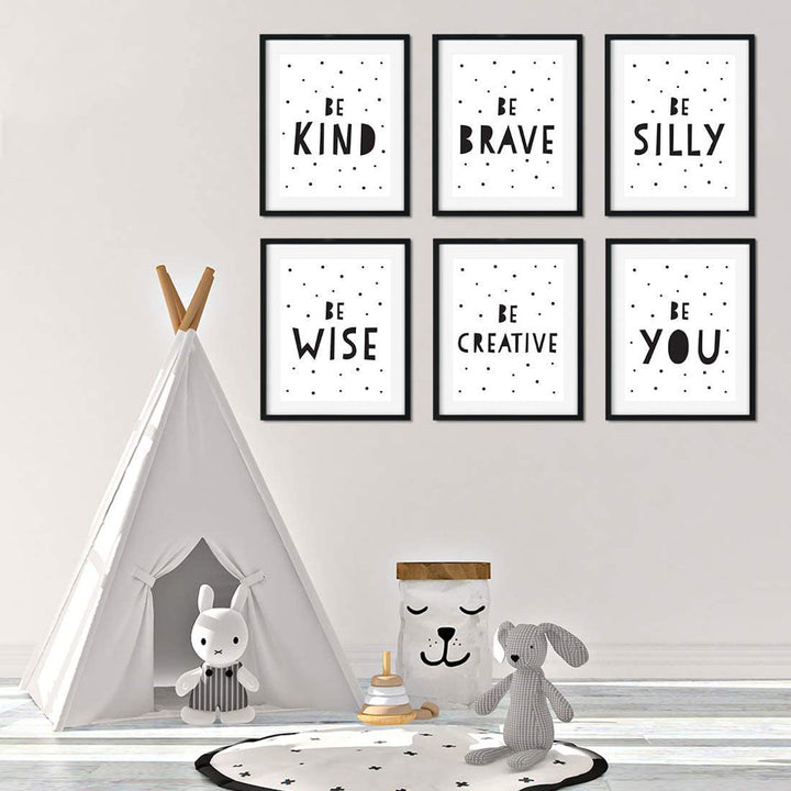 Dedmond Be Kind Brave Silly Wise Creative You 6-Piece Set Paper Print Harriet Bee