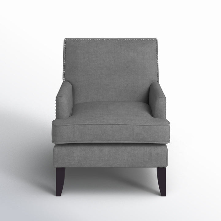 Colton Nailhead Club Chair Three Posts™ Upholstery Color: Gray Polyester