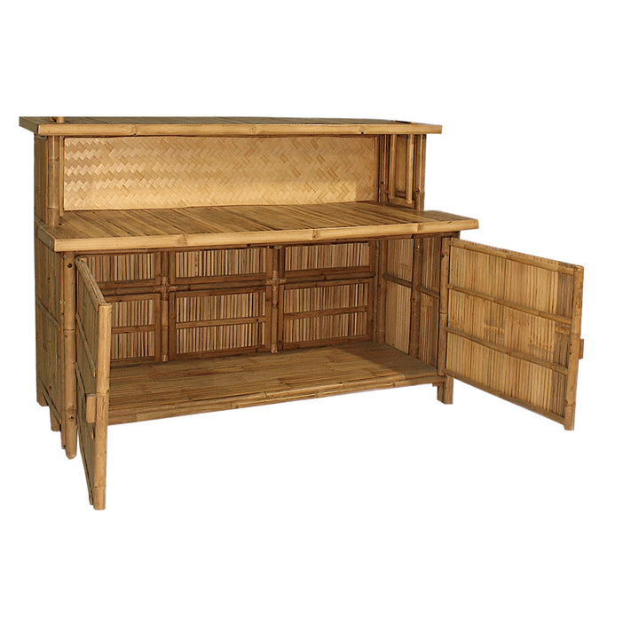 Bamboo Bar Counter With Door, 24"w X 64"l X 44"h MGP