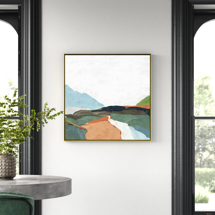 April Morning - Floater Frame Painting on Canvas Joss & Main Size: 37.5" H x 37.5" W x 2" D Format: Gold