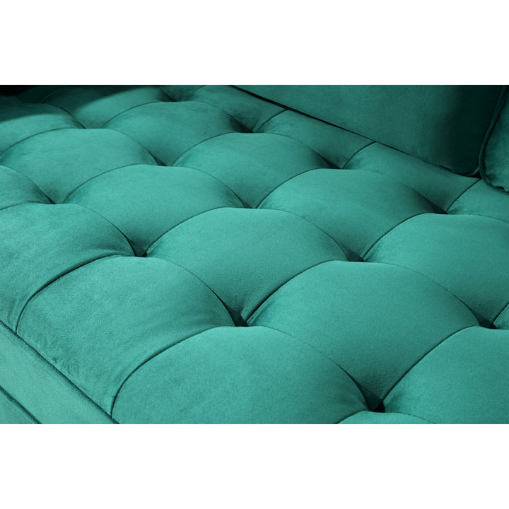 Ashfaq 57.8" Velvet Square Arm Loveseat Wade Logan® Fabric: Polyester Green