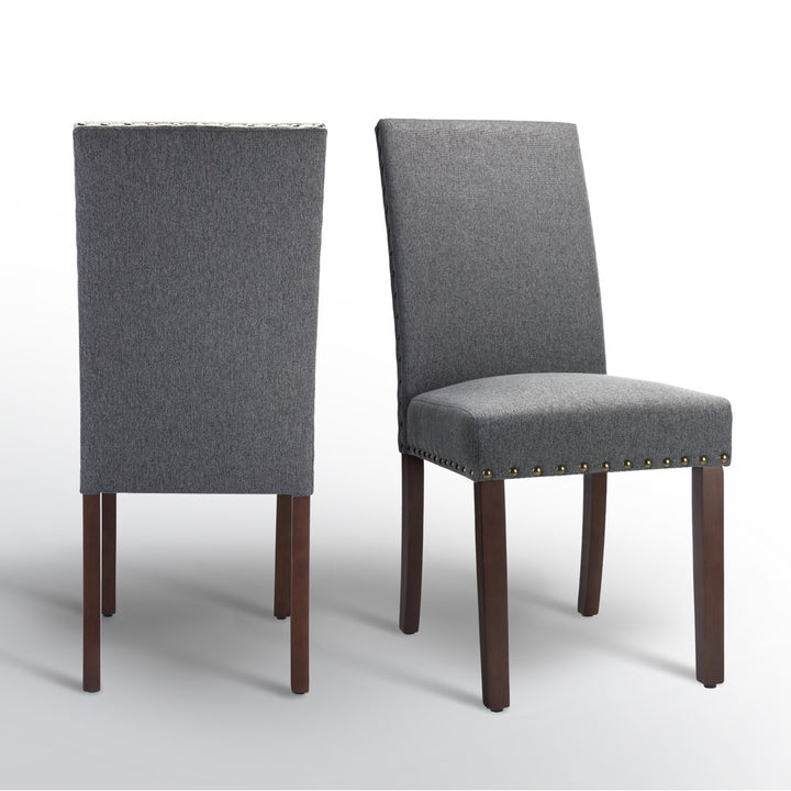 Bontrager Linen Dining Room Parsons Chair (Set of 2) Andover Mills™ Upholstery Color: Gray