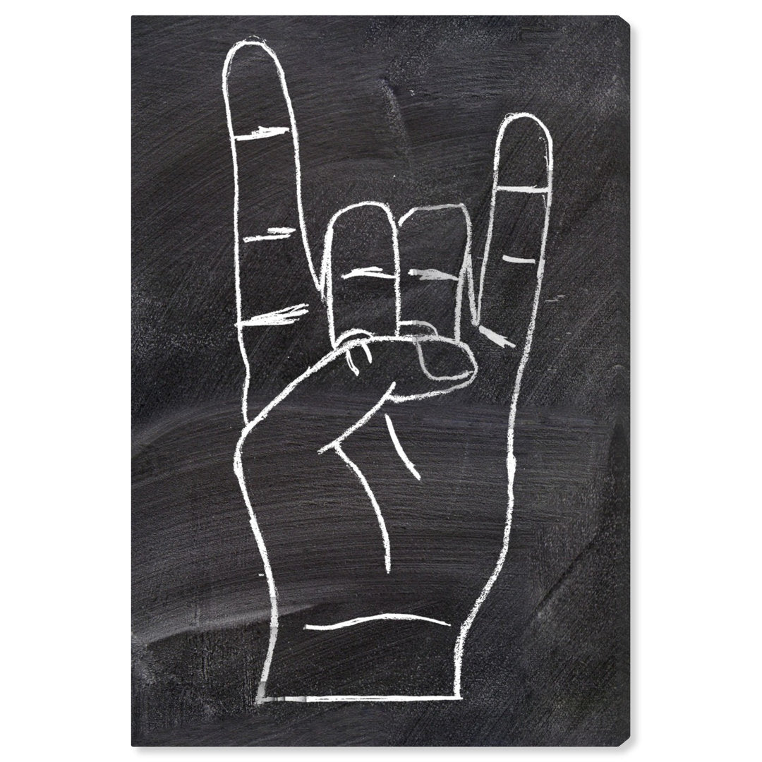 Rock On by Oliver Gal - Graphic Art Print Ebern Designs Size: 24" H x 16" W x 0.75" D Format: Wrapped Canvas