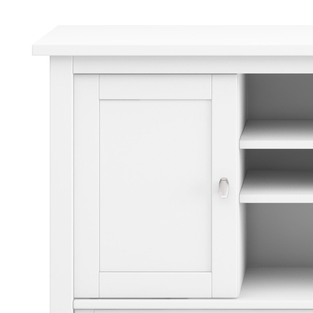 Warm Shaker SOLID WOOD TV Media Stand iFor TVs up to 50 inches Simpli Home Color: White