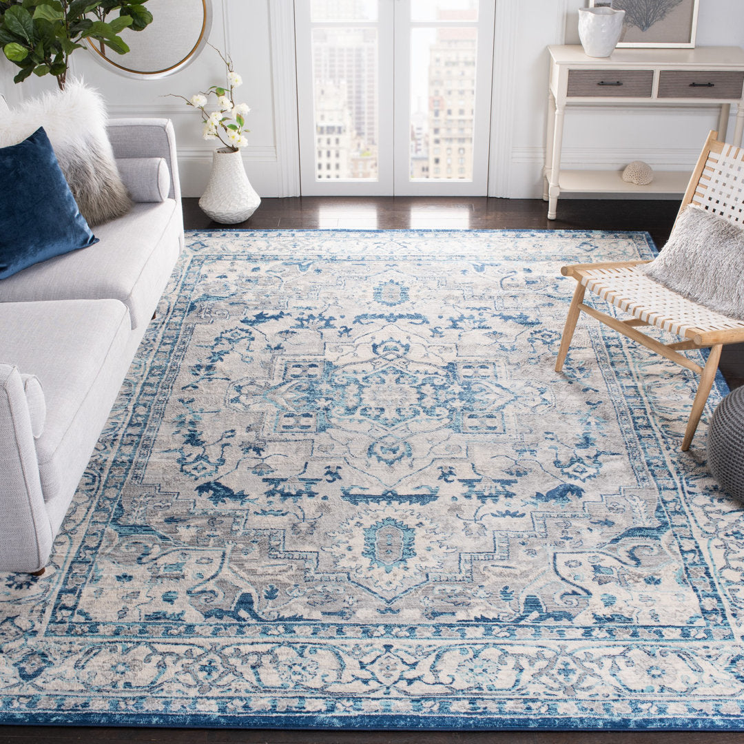 Camila Light Gray/Blue Oriental Rug Kelly Clarkson Home Rug Size: Rectangle 12' x 18'