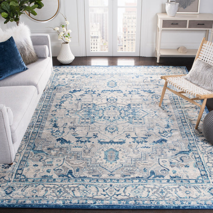 Camila Light Gray/Blue Oriental Rug Kelly Clarkson Home Rug Size: Rectangle 12' x 18'