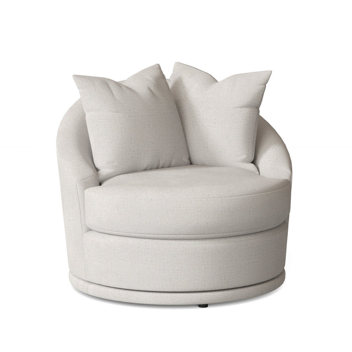 Hosking 36.5 W Swivel Barrel Chair Three Posts™ Body Fabric: Flax Ivory Performance