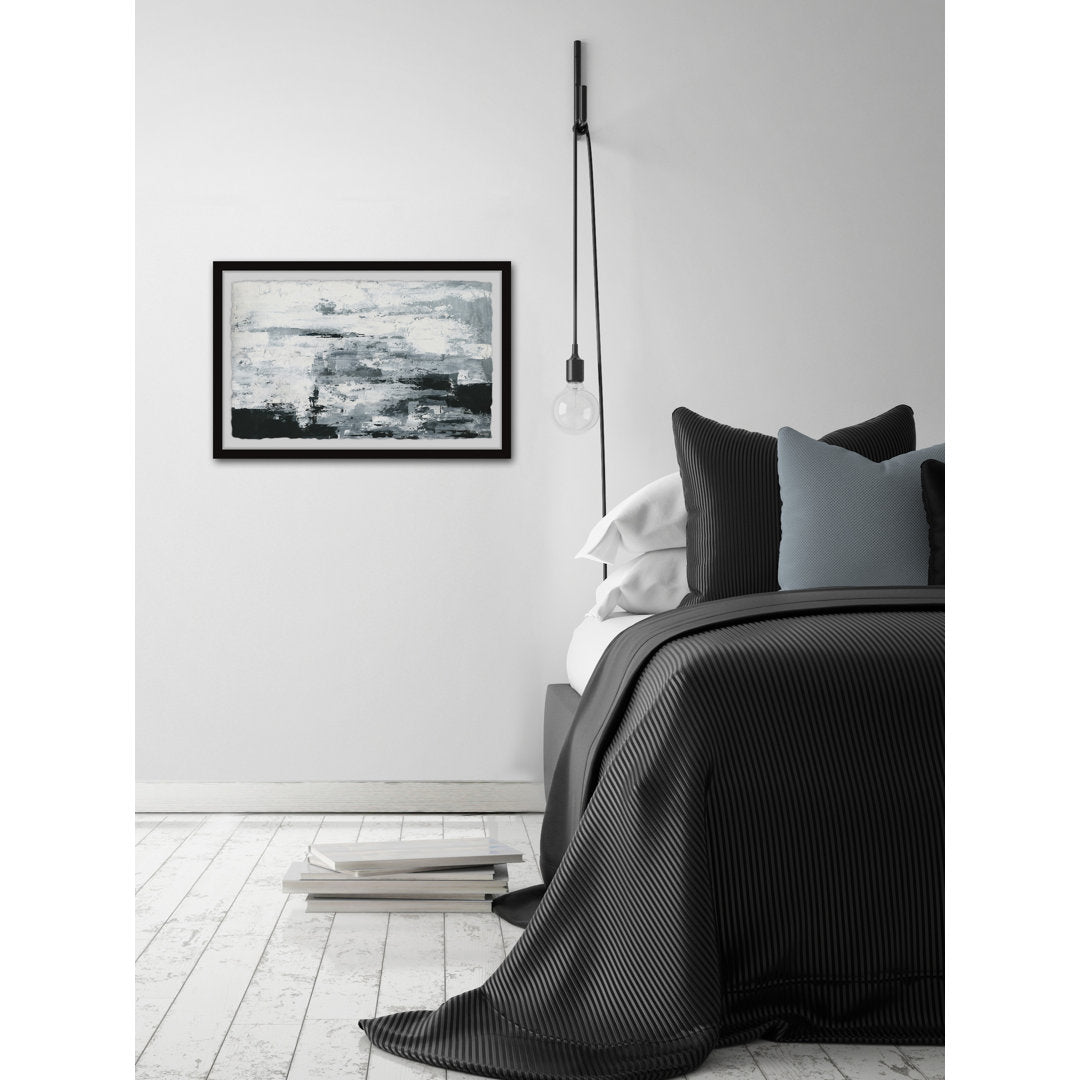 Black and White Smudges III' by Parvez Taj - Picture Frame Painting Print on Paper Williston Forge Size: 30" H x 45" W x 1.5" D