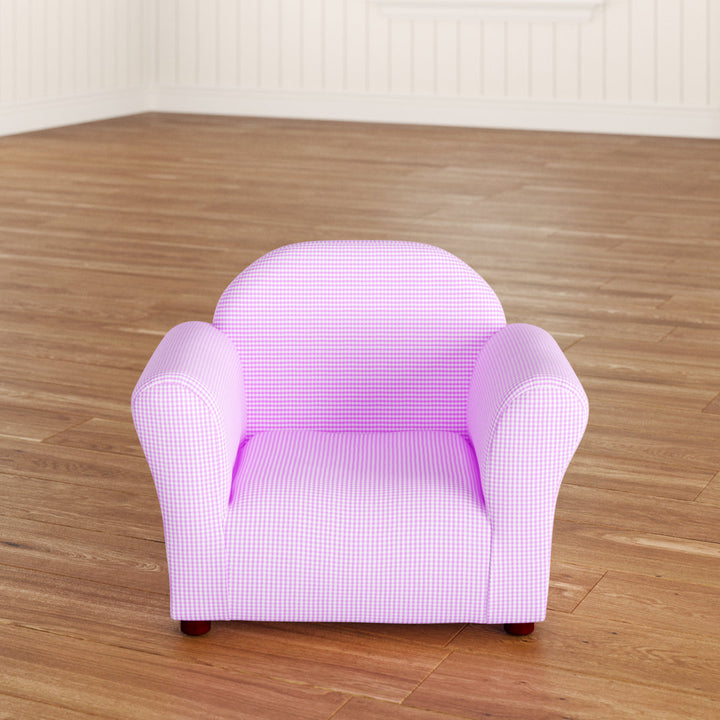 Weybridge Kid's Club Chair Gingham Pattern Gemma Violet Color: Pink
