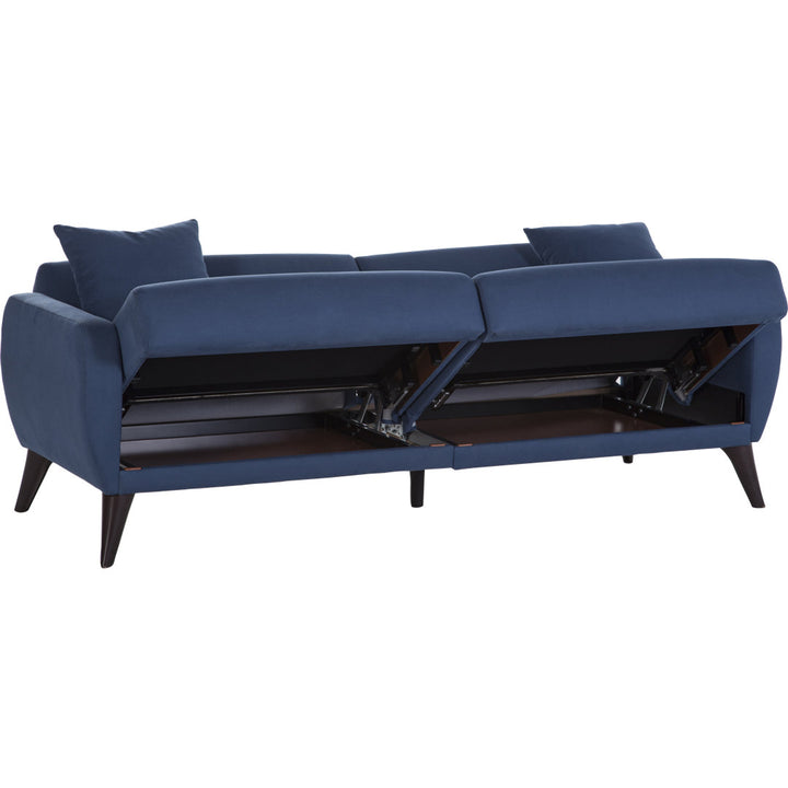 Lelana Twin 78.75 Polyester Tufted Sofa Brayden Studio® Fabric: Blue
