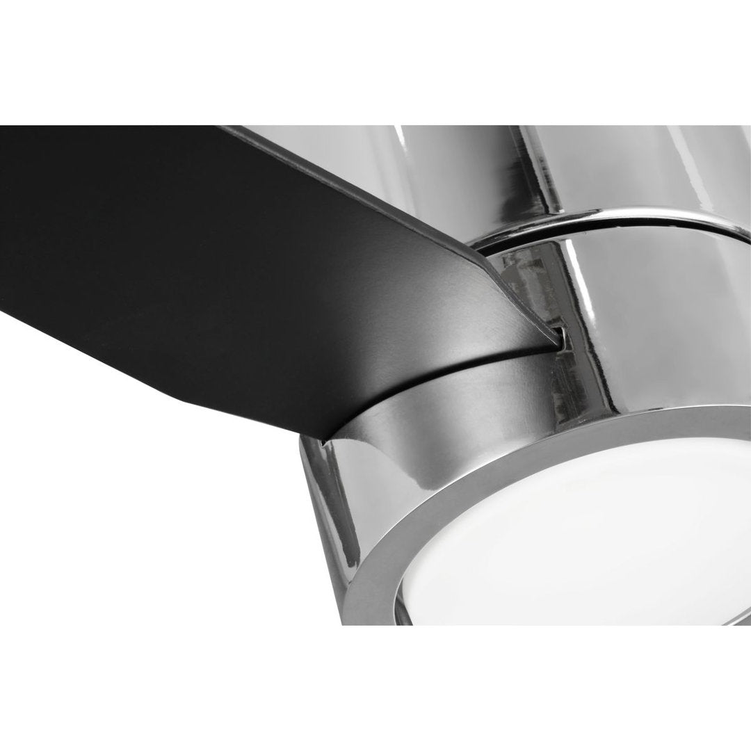 Goren 56" 3 - Blade LED Flush Mount Ceiling Fan with Remote Control and Light Kit Included AllModern Finish: Polished Chrome with Black/Walnut Blades