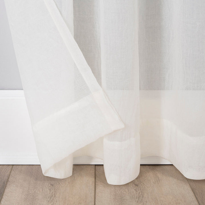 Jaklyn Crushed Texture Semi-Sheer Rod Pocket Curtain Panel Gracie Oaks Curtain Color: Cream Size per Panel: 50"W x 95"L