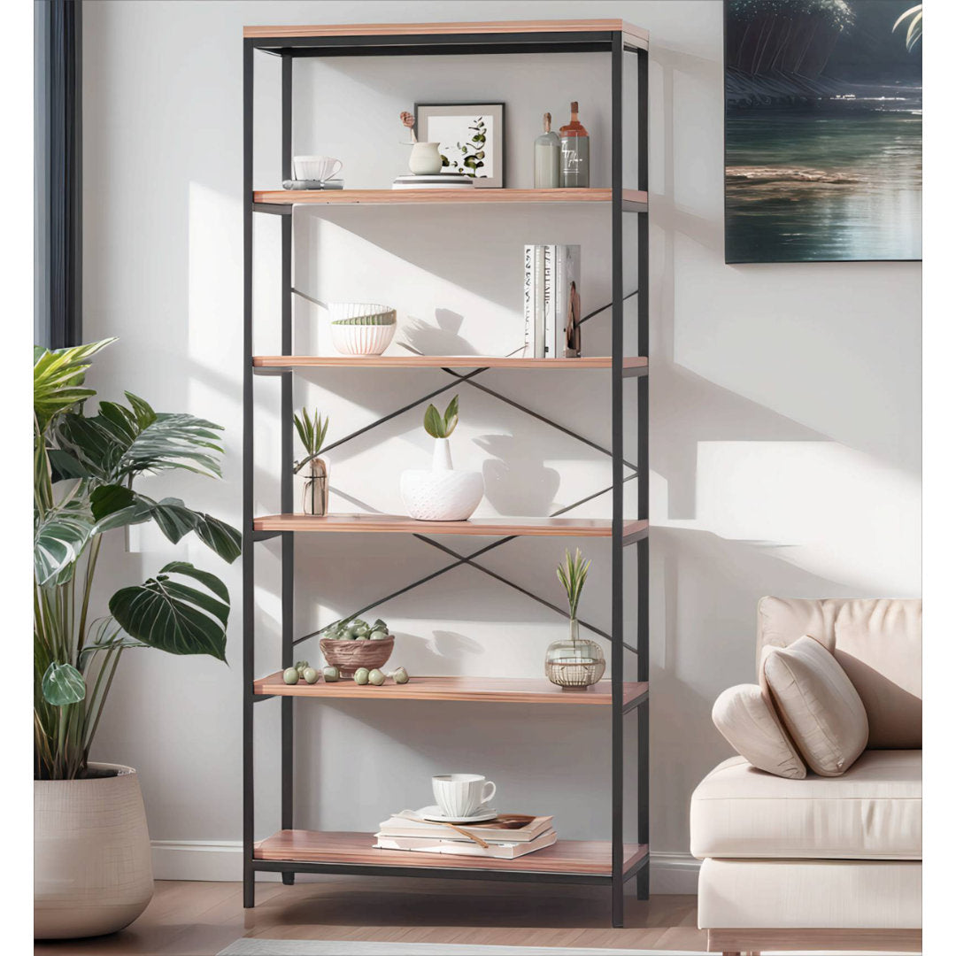 Aidann 70.9'' H X 31.6'' W Iron Standard Bookcase 17 Stories