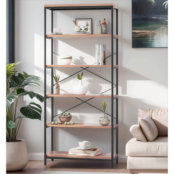 Aidann 70.9'' H X 31.6'' W Iron Standard Bookcase 17 Stories