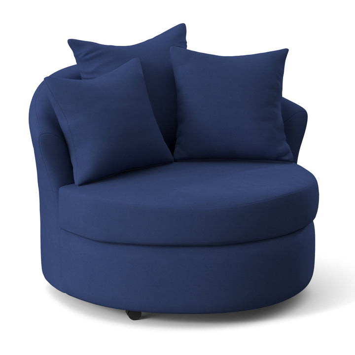 Alsup Barrel Chair Andover Mills™ Fabric: Bulldozer Cobalt