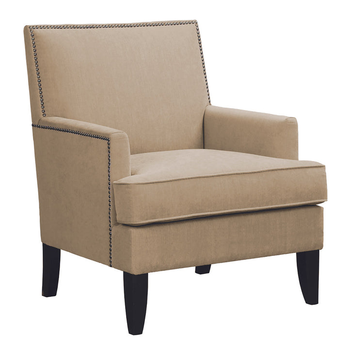 Colton Nailhead Club Chair Three Posts™ Upholstery Color: Sand Polyester