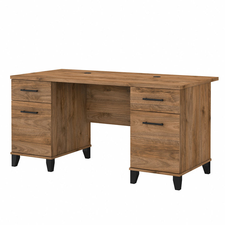 Magomed Executive Desk Gracie Oaks Color: Fresh Walnut