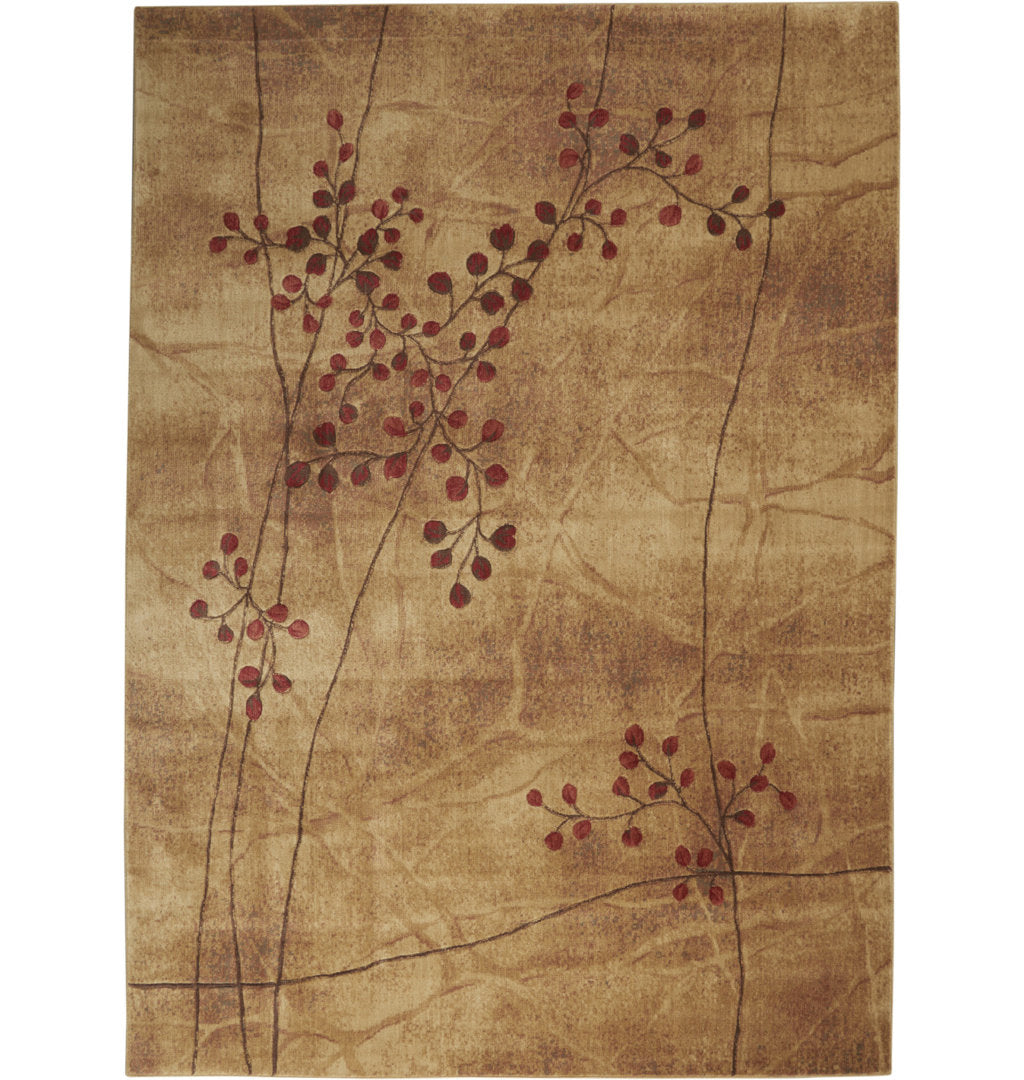 Arnim Floral Taupe/Beige/Red Area Rug Lark Manor™ Rug Size: Rectangle 9' x 12'