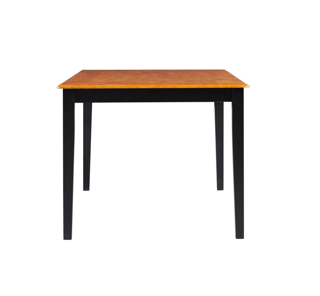 Weldy Hardwood Solid Wood Dining Table Red Barrel Studio® Finish: Black and Oak
