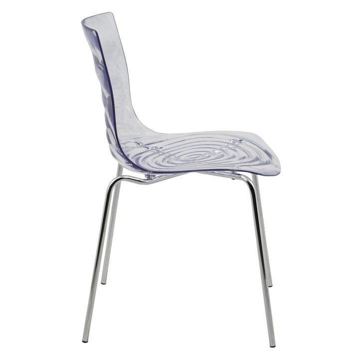 Lerner Plastic Dining Side Chair with Chrome Base Ivy Bronx Color: Clear