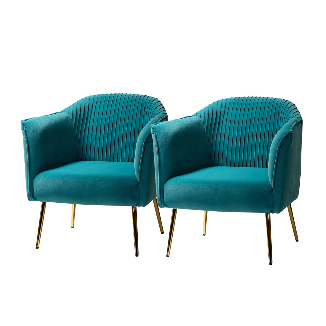 Ratzlaff 27" W Tufted Velvet Barrel Chair (Set of 2) Willa Arlo™ Interiors Fabric: Blue Velvet