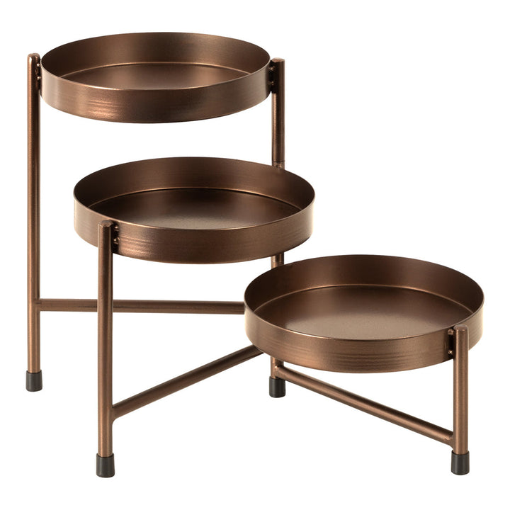 Oquendo Round Multi-tiered Plant Stand Ivy Bronx Color: Bronze