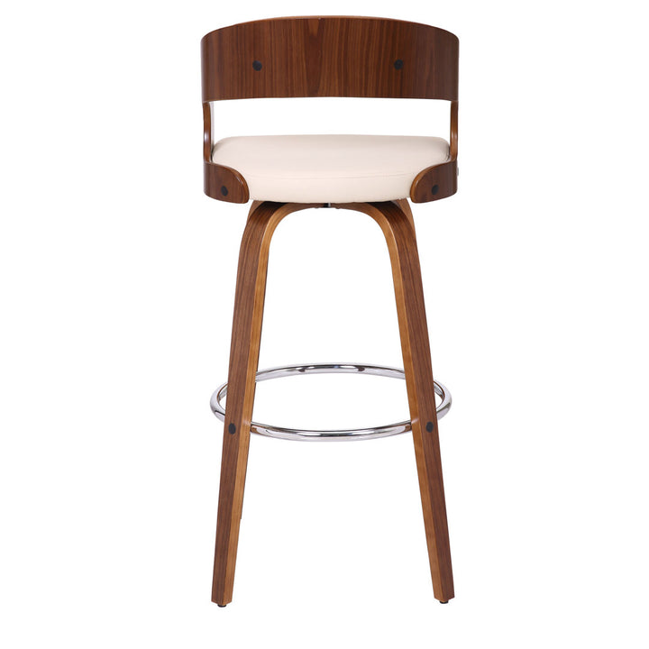 Pensacola Mid-century Swivel Counter Height Bar Stool Corrigan Studio® Seat Height: Bar Stool (30" Seat Height), Upholstery: JY Creme Faux Leather