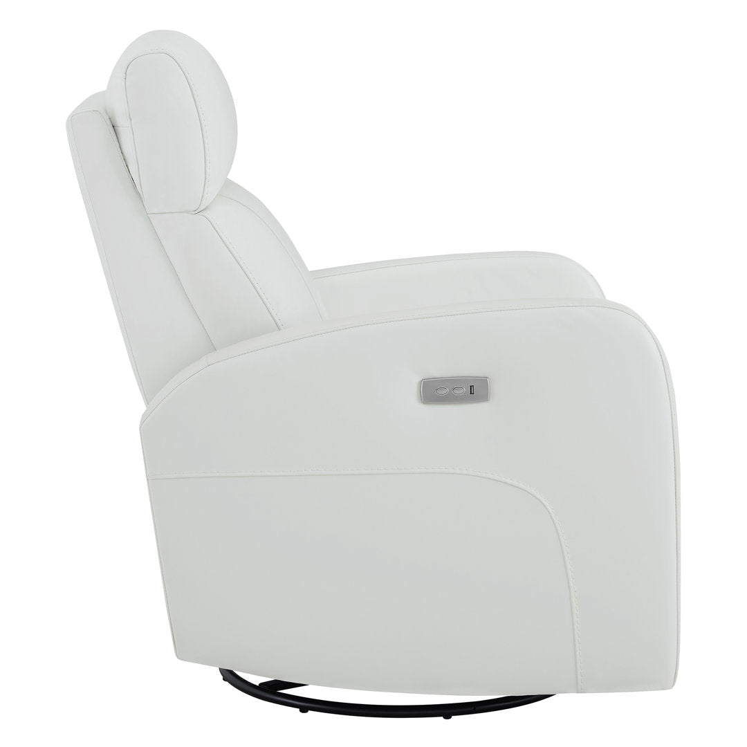 Arrianna-Fiona Genuine Leather Swivel Power Recliner Wade Logan® Upholstery Color: White Genuine Leather