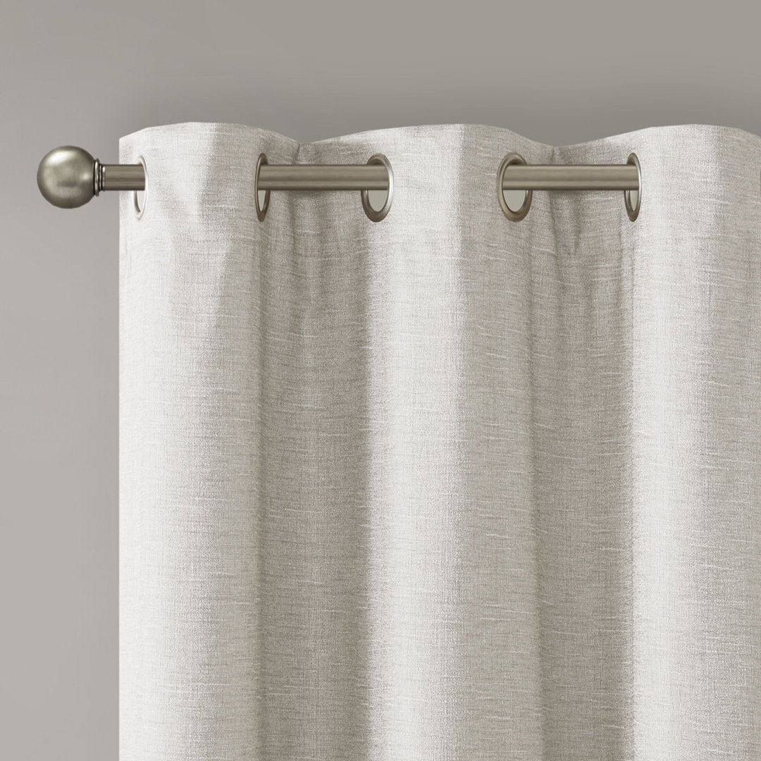 Sashay Faux Silk Room Darkening Curtain Panel Pair (Set of 2) Etta Avenue™ Curtain Color: Ivory Size per Panel: 42"W x 84"L