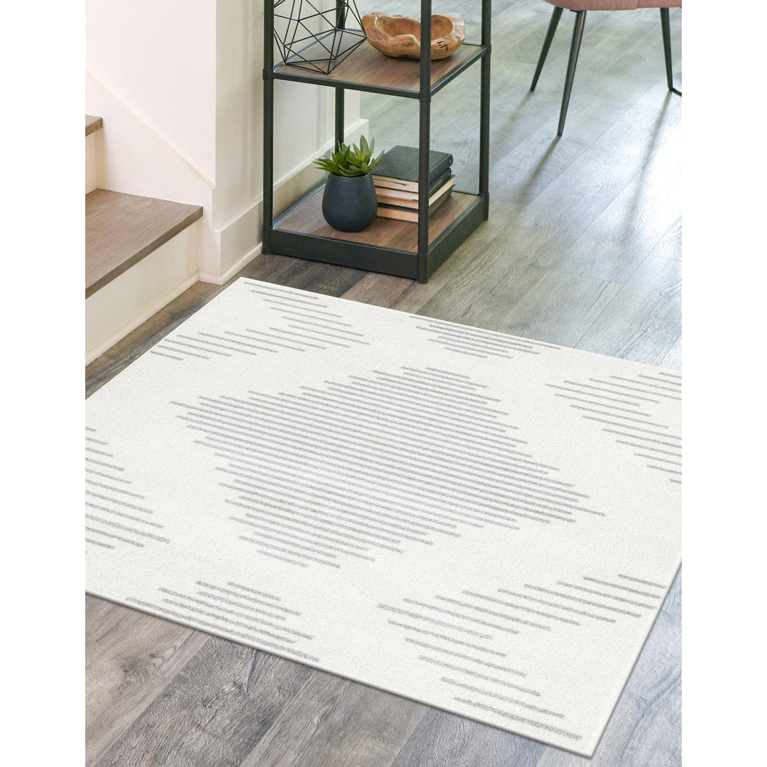 Cohutta Geometric Grey and Ivory Area Rug The Twillery Co.® Rug Size: Square 9'10"