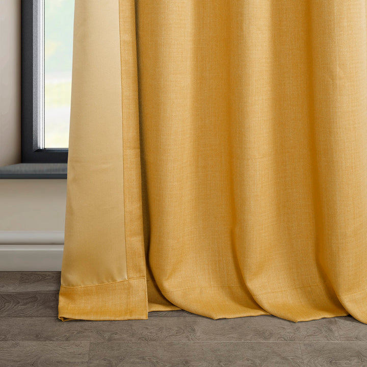 Oneridge Room Darkening Faux Linen Curtains for Bedroom Grommet Living Room Curtain for Window Single Panel Latitude Run® Curtain Color: Dandelion Gold Size per Panel: 50" W x 84" L