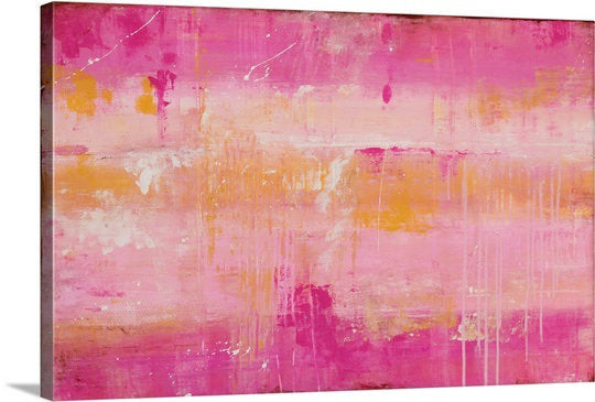 Pink Champagne by Erin Ashley - Graphic Art Print Wrought Studio™ Size: 12" H x 18" W x 1.5" D Format: Canvas