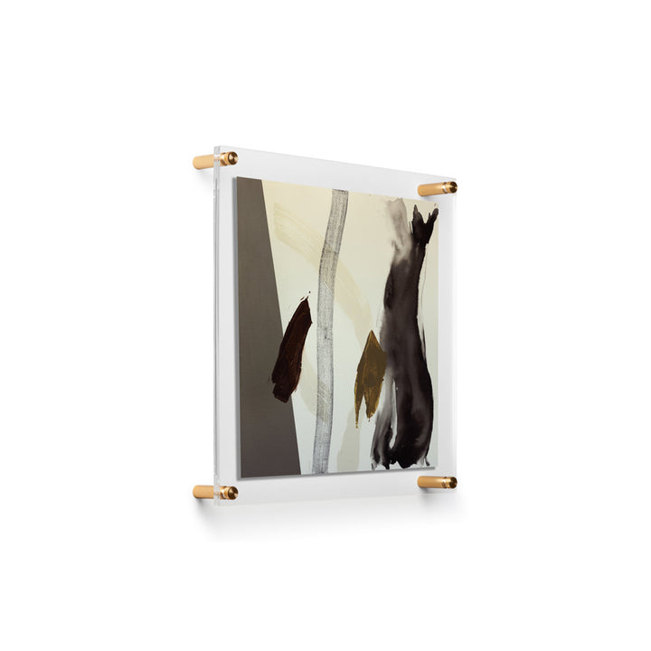 Clear UV-Grade Acrylic Modern Floating Picture Frame - Gold Wexel Art Photo Size: 12" H x 12" W