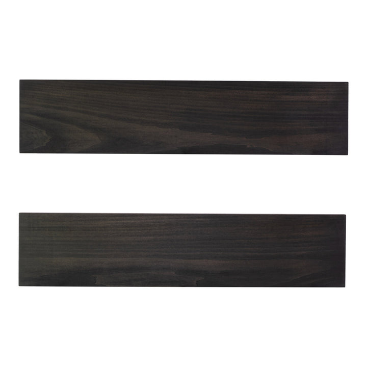 Bridgecliff 2 Piece Poplar Solid Wood Floating Shelf (Set of 2) Rosalind Wheeler Size: 1.38" H x 48" W x 6" D Finish: Midnight