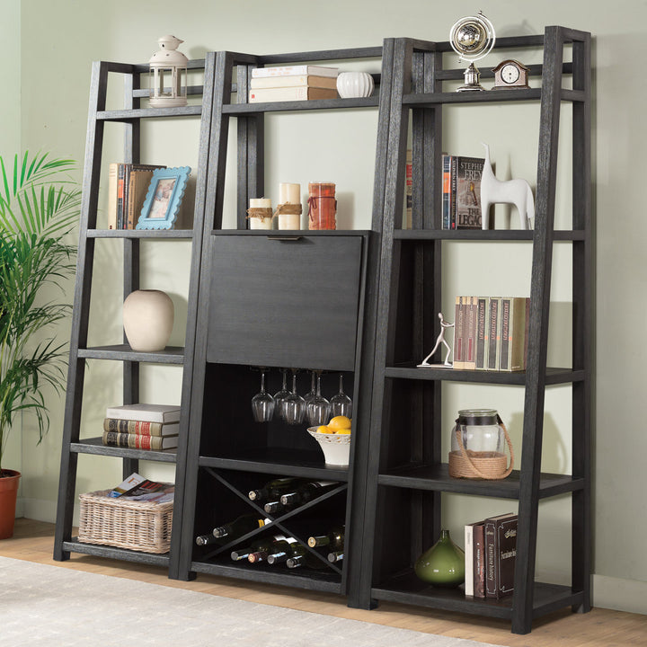 Bridgnorth 72" H x 24" W Solid Wood Ladder Bookcase Greyleigh™ Color: Ebonized Acacia