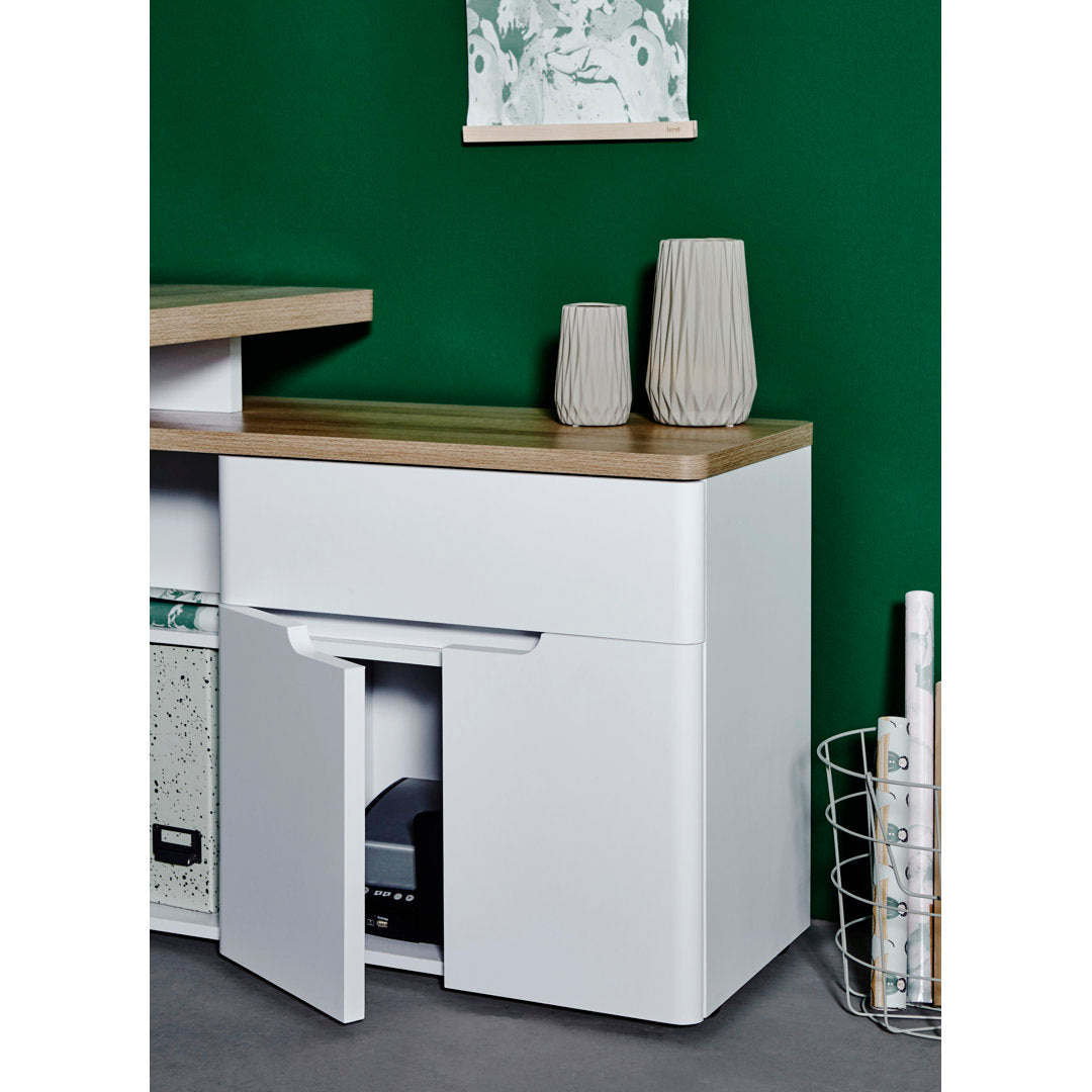 Cuuba Libre L-Shape Desk East Urban Home Color: Riviera Oak White
