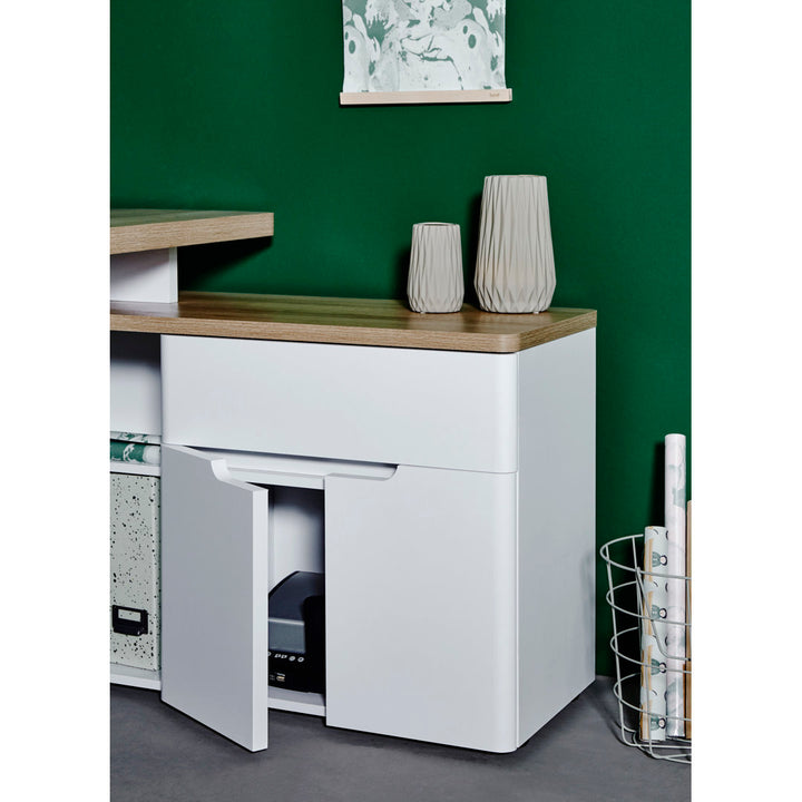 Cuuba Libre L-Shape Desk East Urban Home Color: Riviera Oak White