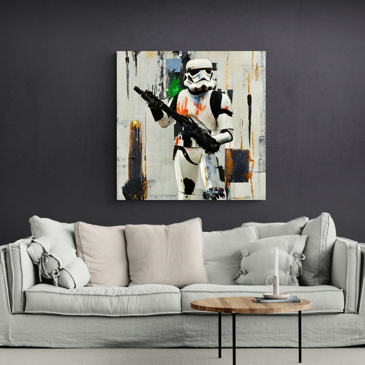 Stormtrooper Four by Stephen Chambers - Wrapped Canvas Graphic Art ATX Art Group LLC Size: 18" W x 18" H