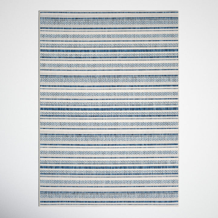 Bellino Striped Denim Indoor/Outdoor Area Rug Beachcrest Home™ Rug Size: Rectangle 10' x 14'