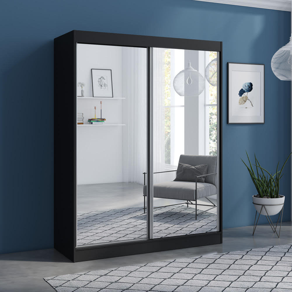 Jelinek Armoire Orren Ellis Color: Black Size: 80" H x 47" W x 25.5" D