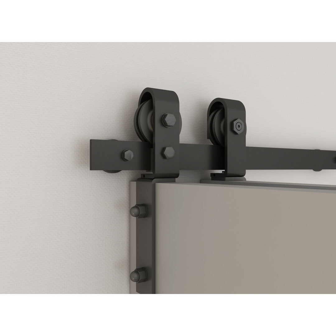 Paneled MDF Composite Bifold Barn Door with Installation Hardware Kit Calhome Size: 24" x 80" Finish: Vintage Denim Blue