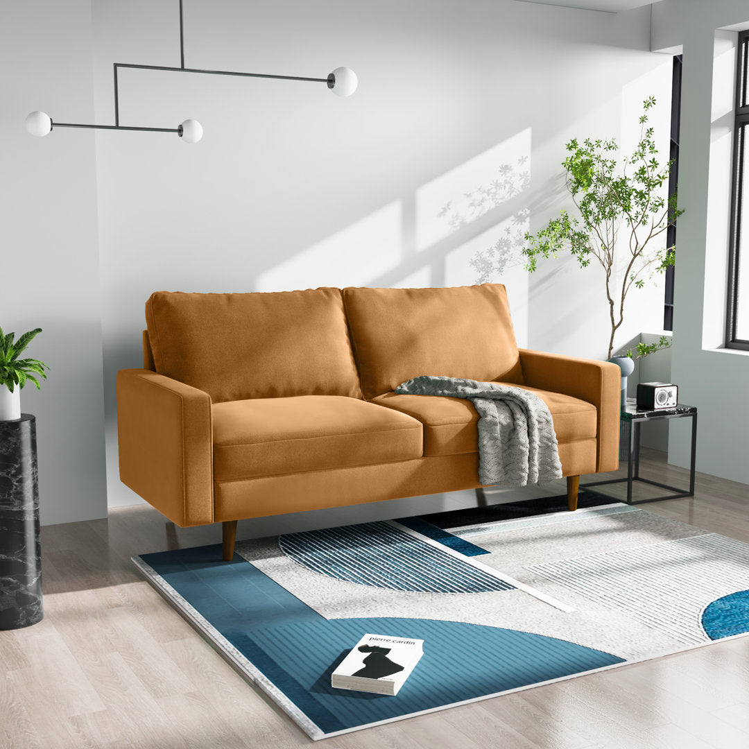 Markham 70" Velvet Square Arm Sofa Willa Arlo™ Interiors Fabric: Ginger Polyester