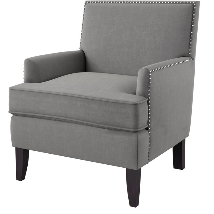 Colton Nailhead Club Chair Three Posts™ Upholstery Color: Gray Polyester
